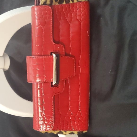 Adrianne Vitadinni Red Leopard Print Small Handbag - Picture 2 of 9